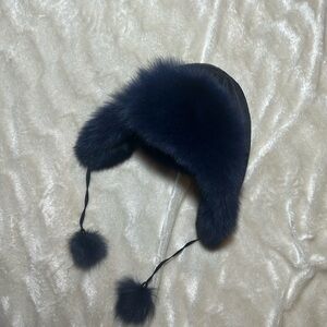 Winter hat fur fashion for girls adjustable 5-9 years